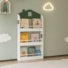 JWTR-3478-8 Детска Етажерка за Книги и Играчки – Къщичка