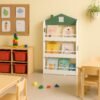 JWTR-3478-9 Детска Етажерка за Книги и Играчки – Къщичка