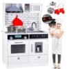 W10C493J Детска Дървена Кухня със Звук, Светлина, Бяла