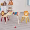 detska-darvena-masa-s-2-stolcheta-komplekt-za-uchene-igra-risuvan-hranene-animals-TF3868-2-4 Детска Дървена Маса с 2 Столчета - ANIMALS