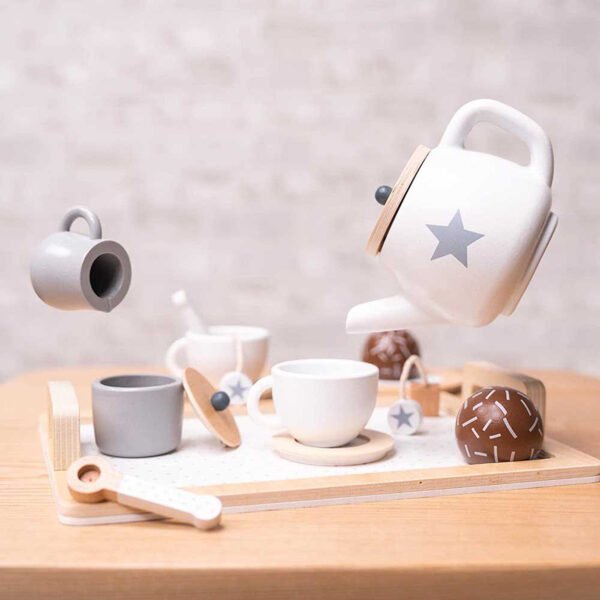 igrachka-darven-komplekt-za-kafe-i-chay-s-aksesoari-byal-siv-W10B318B-17 Детски Дървен Комплект за Чай и Кафе с Аксесоари - бяло/сиво