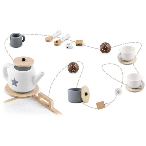 igrachka-darven-komplekt-za-kafe-i-chay-s-aksesoari-byal-siv-W10B318B-9 Детски Дървен Комплект за Чай и Кафе с Аксесоари - бяло/сиво