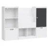 detski-organayzer-za-igrachki-ginger-home-s-cherna-daska-AT-BTS-2528-3 Детски Органайзер за Играчки с Черна Дъска, 2 Чекмеджета и 6 Отделения, Масивно Дърво и MDF, 140x51x80 см